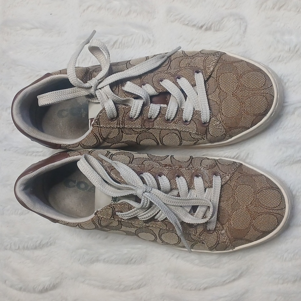 Brown COACH Patterned Women's Sneakers